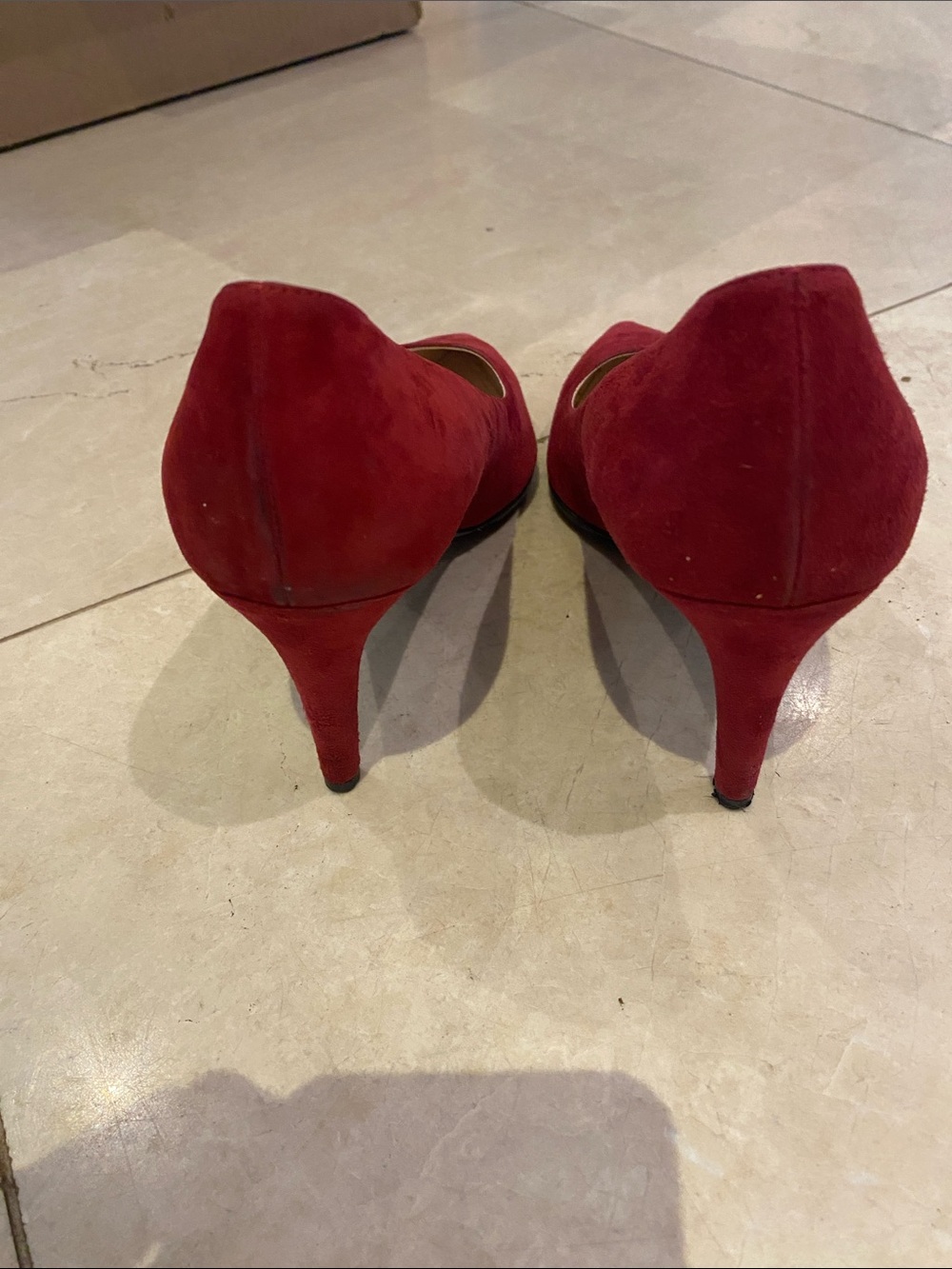 Prada Burgundy Suede Pointed-Toe Pumps - Picture 3 of 8